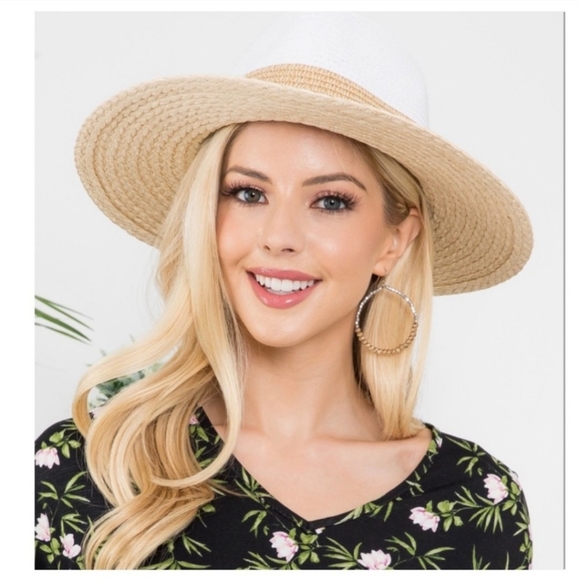 **SOLD**PANAMA BRIM HAT-TWO-TONE-NEW - Picture 4 of 4